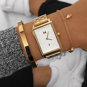 NEW MVMT Signature Square Charlie Gold Watch Women